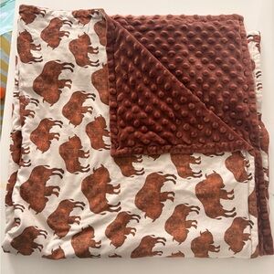 Cozy Brown buffalo  Print Blanket